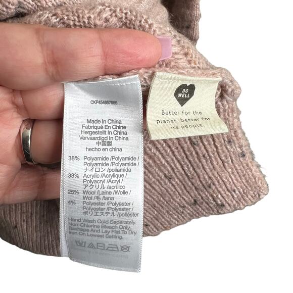 Madewell Donegal Belmont Mock Neck Sweater size Large NWT blush pink - Picture 3 of 5